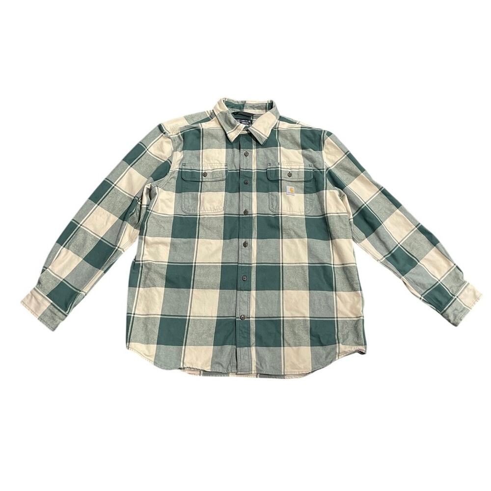 Carhartt Loose Fit Heavyweight Flannel Long Sleeve Plaid Shirt SZ XL Gorpcore